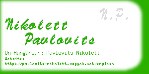 nikolett pavlovits business card